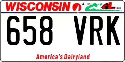 WI license plate 658VRK