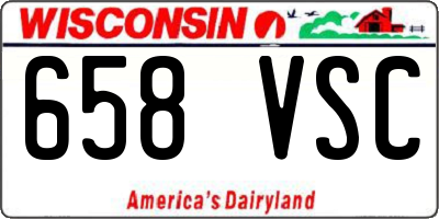WI license plate 658VSC