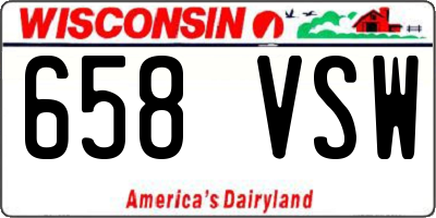 WI license plate 658VSW