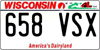 WI license plate 658VSX