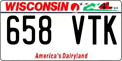 WI license plate 658VTK