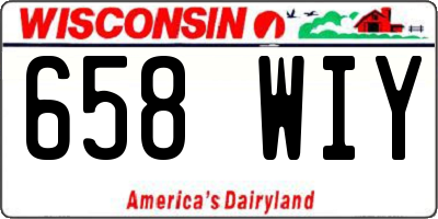 WI license plate 658WIY