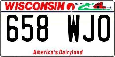 WI license plate 658WJO