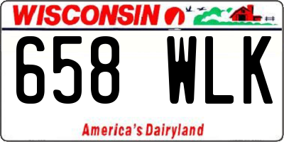WI license plate 658WLK