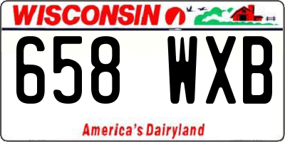 WI license plate 658WXB