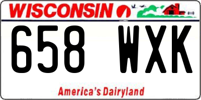 WI license plate 658WXK