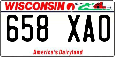 WI license plate 658XAO