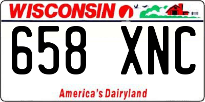 WI license plate 658XNC