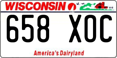 WI license plate 658XOC