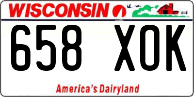 WI license plate 658XOK