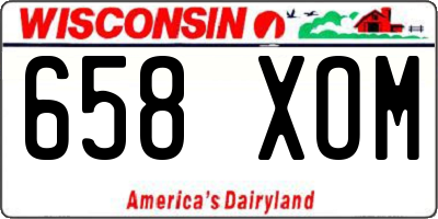 WI license plate 658XOM