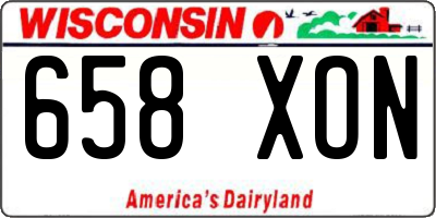 WI license plate 658XON