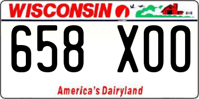 WI license plate 658XOO
