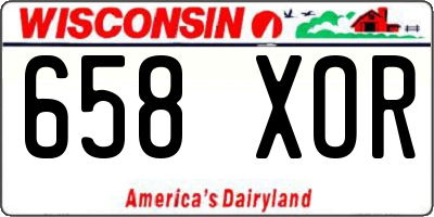 WI license plate 658XOR