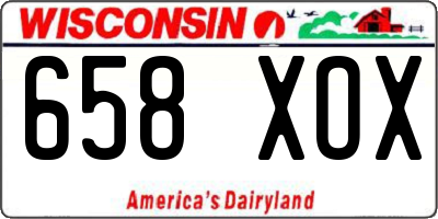 WI license plate 658XOX