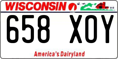 WI license plate 658XOY