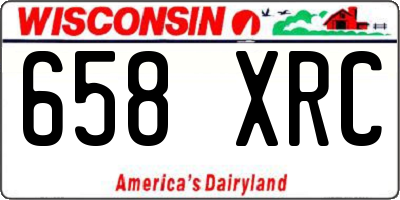WI license plate 658XRC