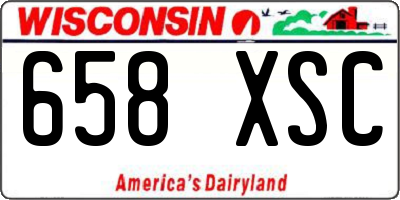 WI license plate 658XSC