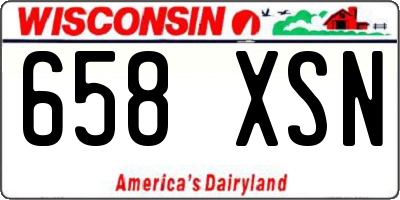 WI license plate 658XSN