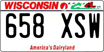 WI license plate 658XSW
