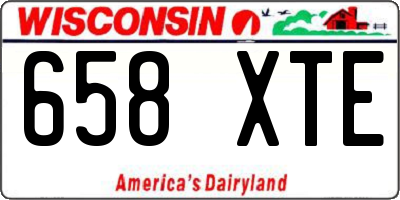 WI license plate 658XTE