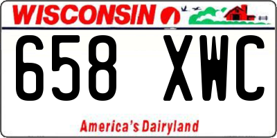 WI license plate 658XWC