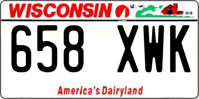 WI license plate 658XWK