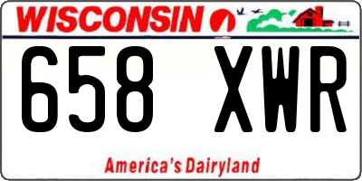 WI license plate 658XWR