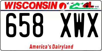 WI license plate 658XWX