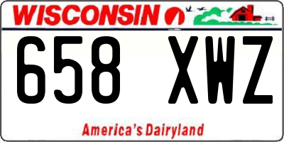 WI license plate 658XWZ