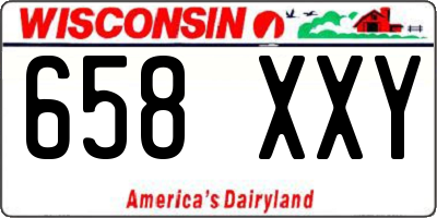 WI license plate 658XXY