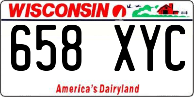 WI license plate 658XYC