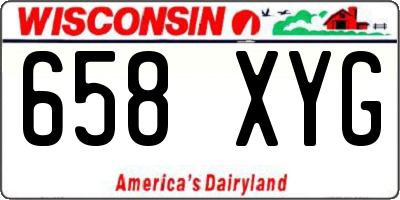 WI license plate 658XYG