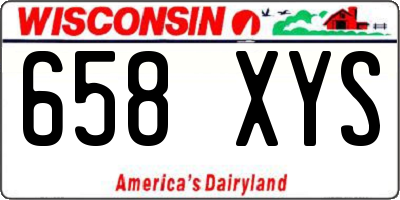 WI license plate 658XYS