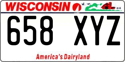 WI license plate 658XYZ