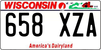WI license plate 658XZA