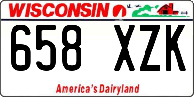 WI license plate 658XZK