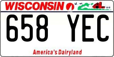 WI license plate 658YEC