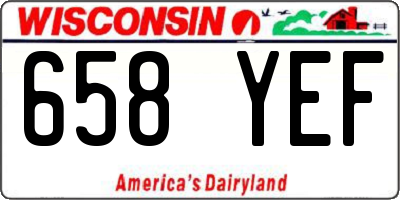 WI license plate 658YEF