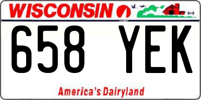 WI license plate 658YEK