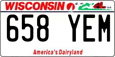 WI license plate 658YEM