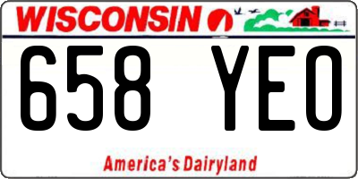 WI license plate 658YEO