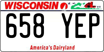 WI license plate 658YEP