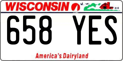 WI license plate 658YES