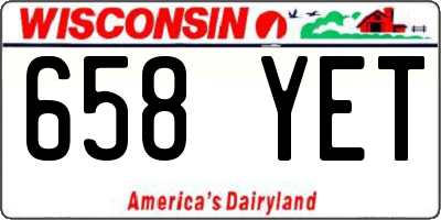 WI license plate 658YET