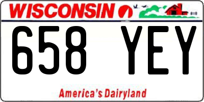 WI license plate 658YEY