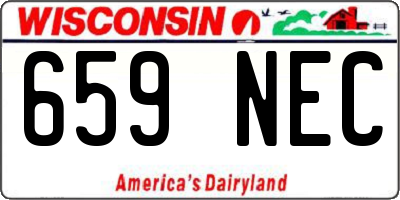 WI license plate 659NEC