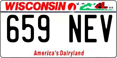 WI license plate 659NEV