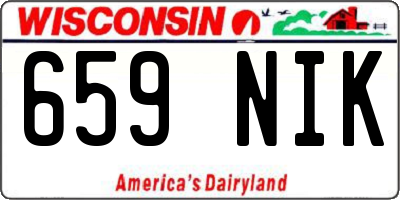 WI license plate 659NIK