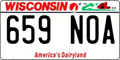 WI license plate 659NOA